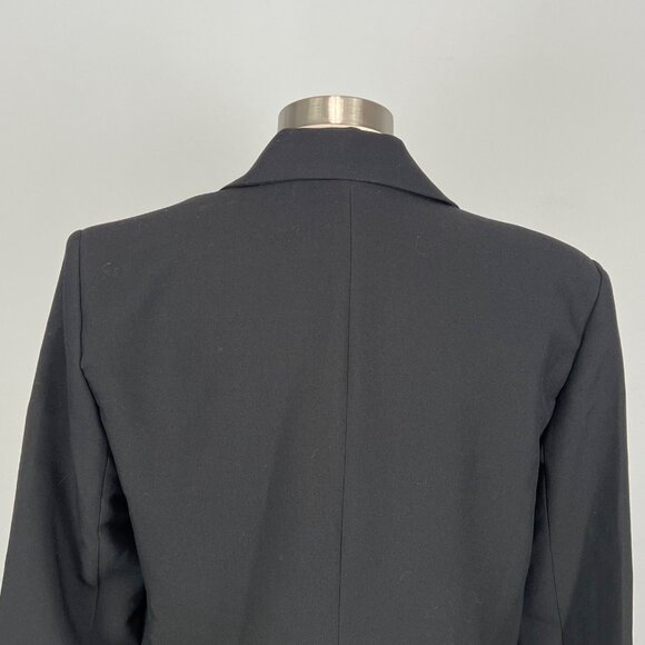 T Tahari Womens Single Button Peak Lapel Blazer Black Flap Pockets size 12 - Picture 10 of 16